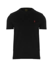 Polo Ralph Lauren Logo Embroidered Regular T-shirt In Black