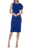 Alexia Admor Draped Sheath Midi Dress In Cobalt