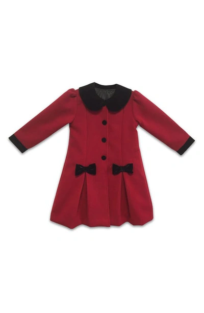 Joe-ella Kids' Little Girl's & Girl's Peter Pan Collar Coat In Dark Red