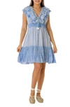 Ranee's Short Ruffle Dress In Powder Blue