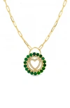 Gabi Rielle Cubic Zirconia Heart Paperclip Chain Necklace In Gold