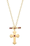 Gabi Rielle Cubic Zirconia Cross Faith Pendant Necklace In Gold