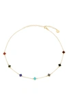 Gabi Rielle Enamel Clover Necklace In Gold