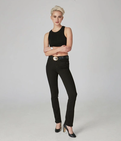 Lola Jeans Kate-blk - High Rise Straight Jeans - Inseam 32" In Black