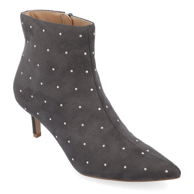 Journee Collection Rossia Kitten Heel Bootie In Grey