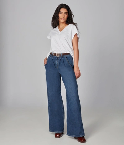 Lola Jeans Milan Ultra-high Rise Wide Leg In Blue