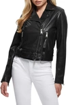 GUESS CAMILLE LEATHER BIKER JACKET
