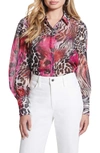 Guess Raven Chiffon Button-up Blouse In Wildcard Print