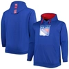 Profile Men's Blue New York Rangers Big And Tall Fleece Pullover Hoodie In Blue