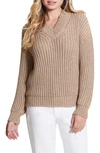 GUESS LISE SPARKLE CUTOUT V-NECK SWEATER