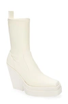 Gia Borghini Stiefeletten Texan Aus Synthetischem Weissem Leder In Ivory
