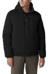 Canada Goose Lodge Packable Hooded Down Jacket In Black