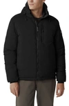 Canada Goose Lodge Packable Down Hooded Jacket In Black