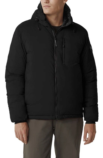 Canada Goose Lodge Packable Down Hooded Jacket In Black