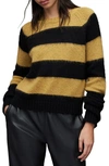 Allsaints Darla Stripe Sweater In Sulphur Yellow/ Black