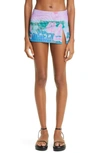 MIAOU THERMAL PASTEL PRINT STRETCH RECYCLED POLYESTER MICRO MINISKIRT