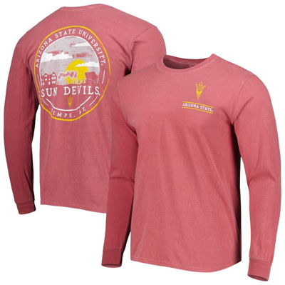 Image One Maroon Arizona State Sun Devils Circle Campus Scene Long Sleeve T-shirt