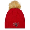 New Era Red Tampa Bay Buccaneers Snowy Cuffed Knit Hat With Pom In Red