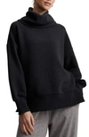 Varley Milton Rib-knit Turtleneck Sweatshirt In Black