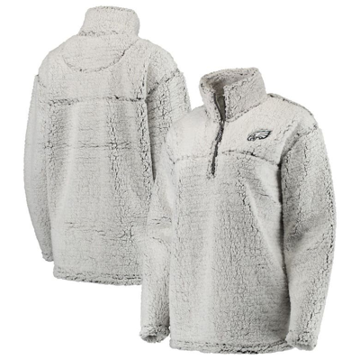 G-iii 4her By Carl Banks Gray Philadelphia Eagles Sherpa Quarter-zip Pullover Jacket