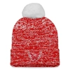 Fanatics Branded Red Washington Capitals Glimmer Cuffed Knit Hat With Pom In Red