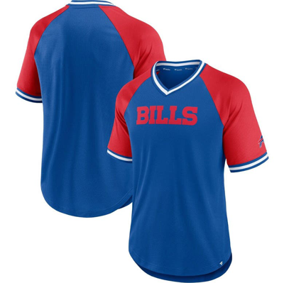 Fanatics Branded Royal/red Buffalo Bills Second Wind Raglan V-neck T-shirt In Royal,red