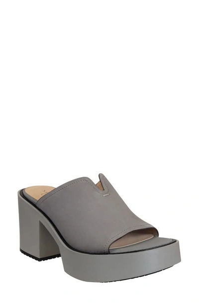 Naked Feet Freja Block Heel Mule In Grey