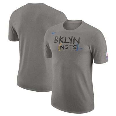 Nike Brooklyn Nets City Edition  Men's Nba Logo T-shirt In Grey