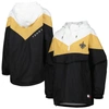 Tommy Hilfiger Women's  Black, Gold Pittsburgh Penguins Staci Half-zip Windbreaker Jacket In White