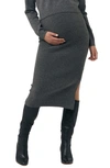 Ripe Maternity Dani Knit Skirt Charcoal Marle In Charcoal