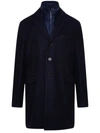 Fay Wool Single-breasted Coat In Blue