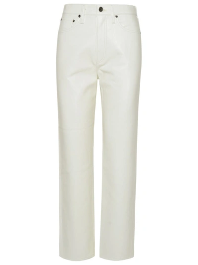 Agolde 90's Pinch White Leather Blend Trousers