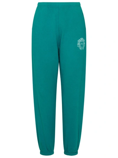 Sporty And Rich Pantalone Sportivo In Cotone Verde Acqua In Green