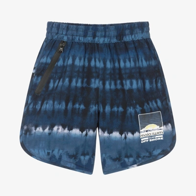Molo Kids' Boys Blue Tie-dye Swim Shorts (upf50+) In Indigo Tie Dye