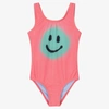 MOLO GIRLS PINK SMILING FACE SWIMSUIT (UPF50+)