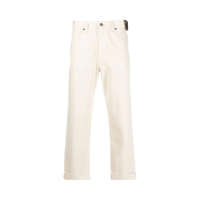 Fendi Logo Patch Straight-leg Jeans In White