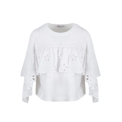 Red Valentino Embroidered Top In White