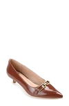 Journee Collection Rumi Metal Bit Kitten Heel Pump In Brown