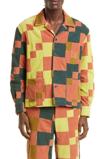 Bode Camp-collar Patchwork Cotton-corduroy Overshirt In Multicolor
