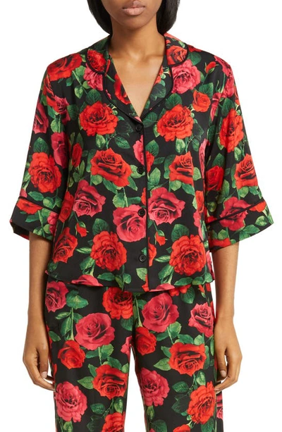 Room Service Pjs Room Service Pajama Top In Red Print