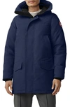 Canada Goose Men's Langford Arctic-tech Parka Jacket With Fur Hood - Fusion Fit In Atlantic Navy