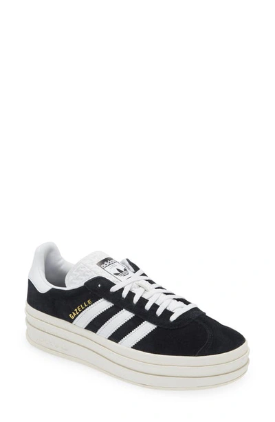 Adidas Originals Gazelle Bold Platform Suede Sneakers In Black