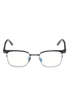 TOM FORD 49MM SMALL SQUARE BLUE LIGHT BLOCKING READING GLASSES