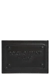 DOLCE & GABBANA LOGO EMBOSSED LEATHER CARD CASE