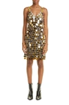 Rabanne Paillette-chainmail Sparkle Minidress In Silver/ Gold