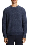 Theory Hilles Crewneck Marled Wool & Cashmere Sweater In Green