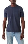 Faherty Sunwashed Organic Cotton Pocket T-shirt In Dune Navy