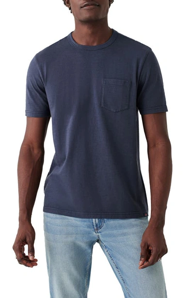 Faherty Sunwashed Organic Cotton Pocket T-shirt In Dune Navy