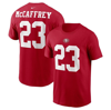 Nike Men's  Christian Mccaffrey Scarlet San Francisco 49ers Player Name And Number T-shirt In Scarlet