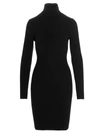 Wolford Ribbed-knit Wool And Cotton Minidress In Black